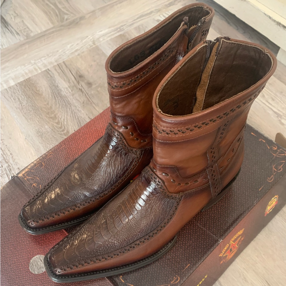 Los Altos Western Wear Ostrich Leather Boots